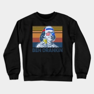 4th of July Shirts for Men Ben Drankin Benjamin Franklin Crewneck Sweatshirt